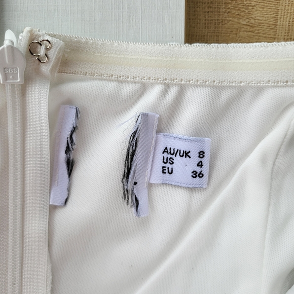 Princess Polly White The Rolla Strapless Layered Ruffle Playsuit Romper 4US - Picture 5 of 5